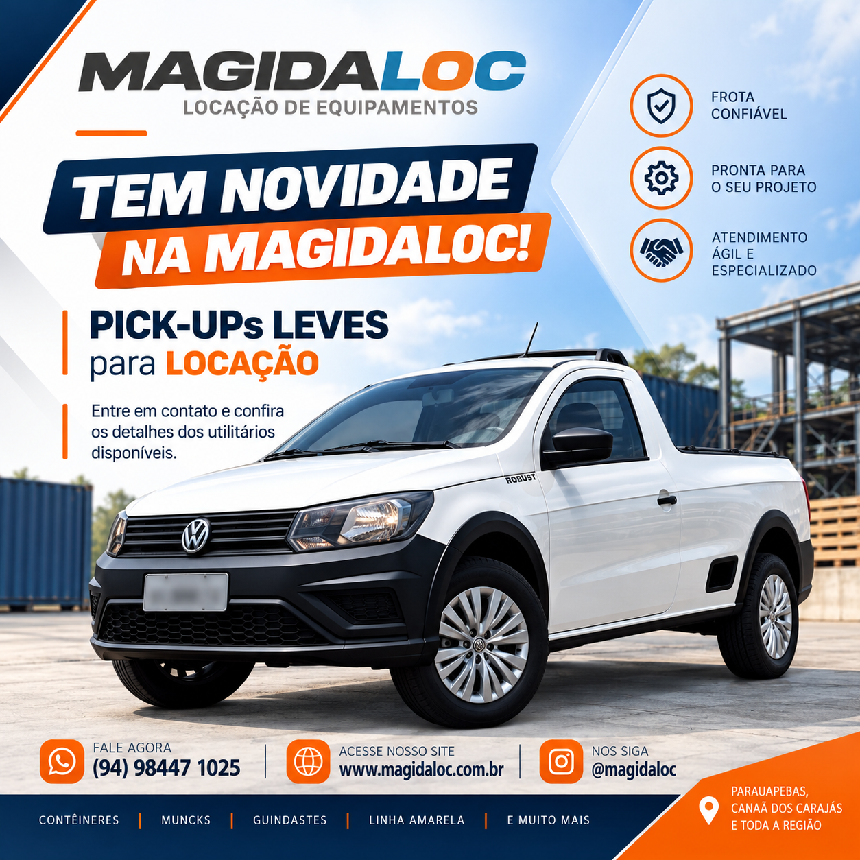 MAGIDALOC — Pick-ups leves para locação